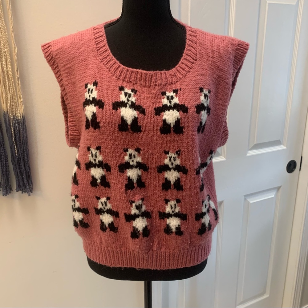Vintage Panda Sweater Vest